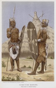 Nyam-Nyam Warriors (chromolitho) af Richard (after) Buchta