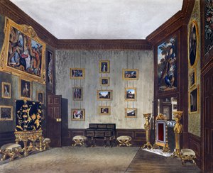 Kings skrivestue, gravering af Richard Reeve (født i 1780), baseret på design af Richard Cattermole (1795-1858), fra The History of the Royal Residences af Richard (after) Cattermole