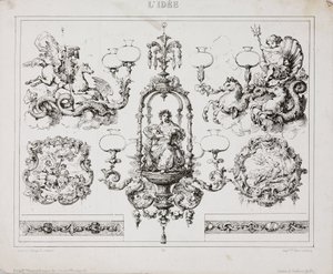 Gas- eller olielysekroner, Paris, Frankrig, ca 1860 af John Pardon