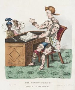 Physiognomy - Physiognomonie - Fysiognomisten en figur sammensat af forskellige typer ansigter