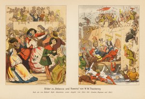 Rebecca og Rowena (farvelitografi) af Richard (after) Doyle