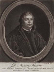 Martin Luther, tysk præst, teolog og protestantisk reformator (stik) af Richard (after) Houston