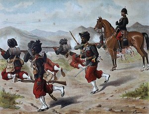 Den 20. Bombay Native Infantry Field-skydning (marchordre), anglo-indiske hær i 1880
