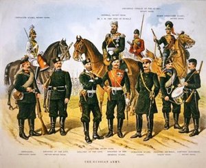 Den russiske hær, ca. 1890 (farve litho)