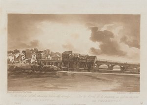 På bredden af Marne under broen ved Charenton 1803; Plade 19 fra Views in Paris, Emanuel Volume-sporingen af pladen B1981.25.2628