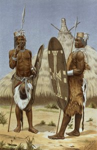 Nyam-nyam-krigere, fra "The History of Mankind", Vol.III, af Prof. Friedrich Ratzel, 1898
