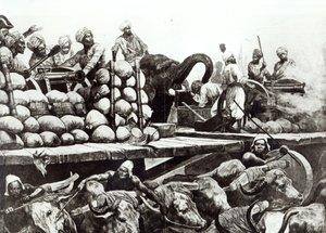 Slaget ved Plassey, 23. juni 1757 (litho)