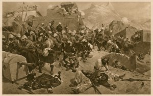 92nd Highlanders og 2nd Gurkhas stormer Gundi Mulla Sahibdad under slaget ved Kandahar, Afghanistan, Anden anglo-afghanske krig