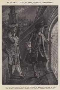 En autokrat studerer konstitutionel regering (litho) af Richard Caton II (after) Woodville