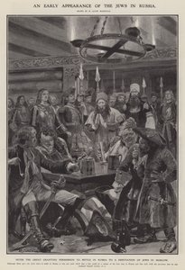 En tidlig optræden af jøderne i Rusland (litho) af Richard Caton II (after) Woodville