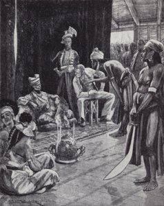 Sir James Brooke forhandler en traktat med sultanen af Brunei om etablering af en britisk koloni på Borneo