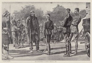 Overgivelsen af Cronje, 27. februar 1900 (litho) af Richard Caton II (after) Woodville