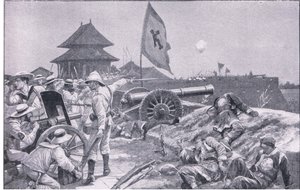 Tientsin: kamp på voldene (litho) af Richard Caton II Woodville