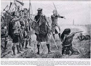 Slaget ved Quebec, 1759, illustration fra 