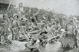 Slaget ved Towton i 1461, illustration fra Hutchinsons 