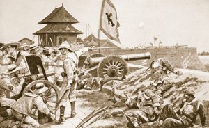 Boxerbevægelsen, illustration fra "Hutchinsons History of the Nations", ca. 1910 af Richard Caton Woodville