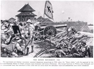 Boxerbevægelsen, illustration fra "Hutchinsons History of the Nations", ca. 1910