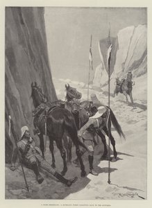 En dum Budbringer, en Rytterløs Hest, der galopperer tilbage til Støtterne af Richard Caton Woodville junior