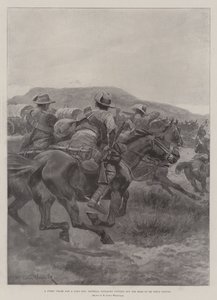 En streng jagt og en lang, Imperial Yeomanry afskærer bagenden af De Wets konvoj af Richard Caton Woodville junior