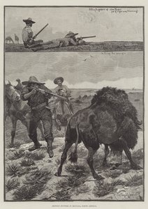 Buffalo Hunters i Montana, Nordamerika af Richard Caton Woodville junior