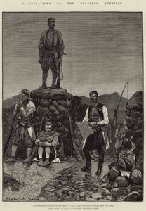 Illustrationer af Dulcigno-spørgsmålet, montenegrinsk forpost ved Pecorica, på vejen mellem Scutari og Antivari