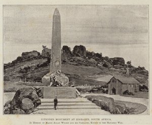 Påtænkt monument i Zimbabye, Sydafrika, til minde om major Allan Wilson og hans kammerater, dræbt i Matabili-krigen af Richard Caton Woodville junior