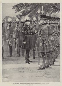 Kong Edward VII inspicerer garderens soldater i Marlborough House den 25. juni af Richard Caton Woodville junior
