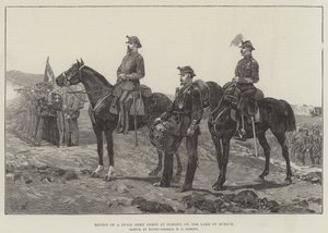 Gennemgang af et schweizisk hærkorps ved Horgen ved Zürich-søen