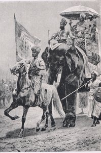 Suraj-ud-Daula ved Plessey, 23. juni 1757, illustration fra British Battles on Land and Sea , 1915
