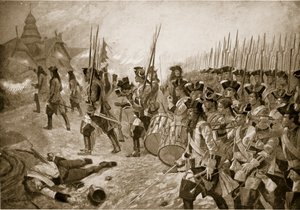 Slaget ved Blenheim: Stormning af landsbyen, illustration fra 
