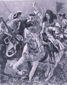 Slaget ved Malplaquet, 11. september 1709, illustration fra britiske slag på land og hav, 1915 af Richard Caton Woodville junior