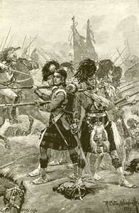 The Forty-Second Highlanders på Quatre Bras af Richard Caton Woodville junior