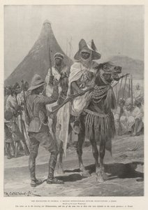 Fjendtlighederne i Nigeria, en britisk ekspeditionsofficer, der interviewer en chef
