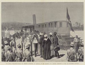 Sirdaren, brigadegeneral Sir Herbert Kitchener, i Assouan i forbindelse med en nylig inspektion af det 10. soudanesiske regiment af Richard Caton Woodville junior