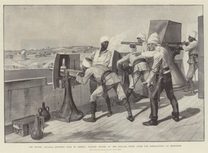 The Soudan Advance, dampende tilbage til Berber, spiller Maxims på Baggara-hesten efter bombardementet af Metemmeh