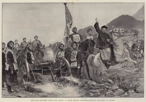 Krigen mellem Kina og Japan, Li Hung Changs europæisk trænede artilleri i aktion af Richard Caton Woodville junior