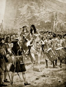 Overgivelsen af Gibraltar til englænderne, 24. juli 1704, illustration fra 