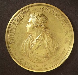 Portrætmedalje af kunstneren (bronze) af Richard Cosway