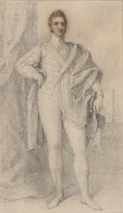 Portræt af George, 5. hertug af Marlborough, med Blenheim i det fjerne, 1817-21. af Richard Cosway