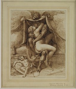 Venus og Mars, ca. 1790 (pen og brunt blæk på papir) af Richard Cosway