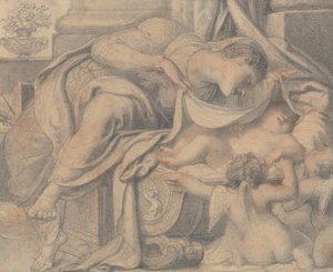 Jomfru, der tilbeder den sovende Kristus af Richard Cosway