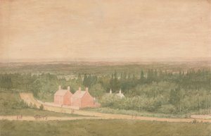 Landskab med hytter, Broadmoor af Richard Dadd