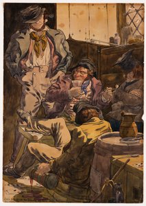 Skitse til illustration af lidenskaberne - Drunkenness, 1854 af Richard Dadd