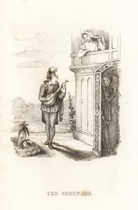 Dødens skelet og en minstrel. ,1827 (gravering)