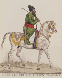 Hans Excellence den persiske ambassadør Mirza Abul Hassan Khan under sit andet ambassadørbesøg i London, 1819 (tryk)