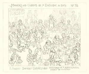 1849, En banket, der viser landmændenes ven, som indtryk af, at landbruget er ødelagt af Richard Doyle