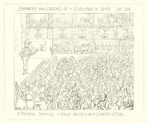 1849, Et teater, der viser huset underholdt af den komiske skuespiller af Richard Doyle