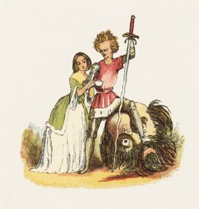 Illustration til Jack The Giant Killer (farve litho) af Richard Doyle