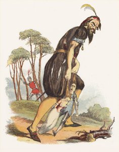 Illustration til Jack The Giant Killer (farve litho) af Richard Doyle