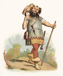 Illustration til Jack The Giant Killer (farve litho) af Richard Doyle